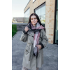 Велика чорно-рожева кашемірова хустка косинка в клітину CASHMERE